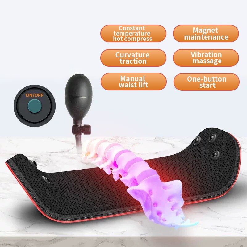 Jinkairui Waist Massager Back Relieve Pain Body Traction Vibration Mag