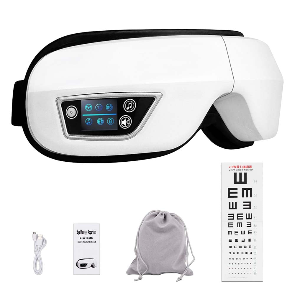 6D Smart Pressure Eye Massager Vibration Hot Compress Eyes Mask Blueto