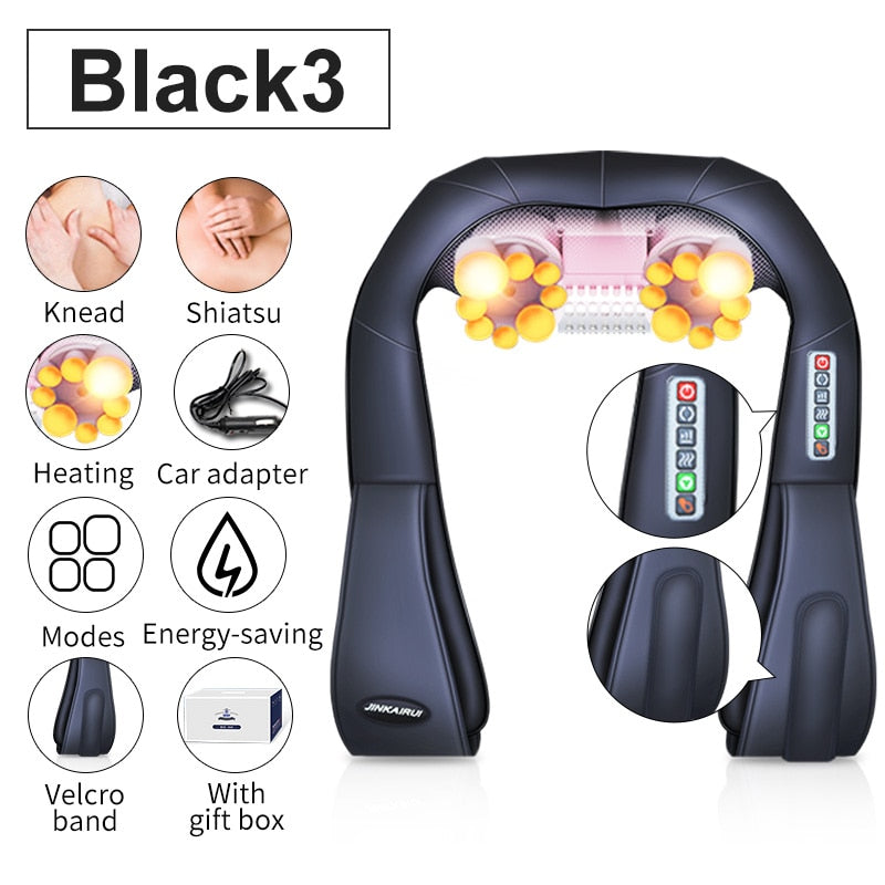 (with Gift Box) JinKaiRui U Shape Electrical Shiatsu Back Neck Shoulde