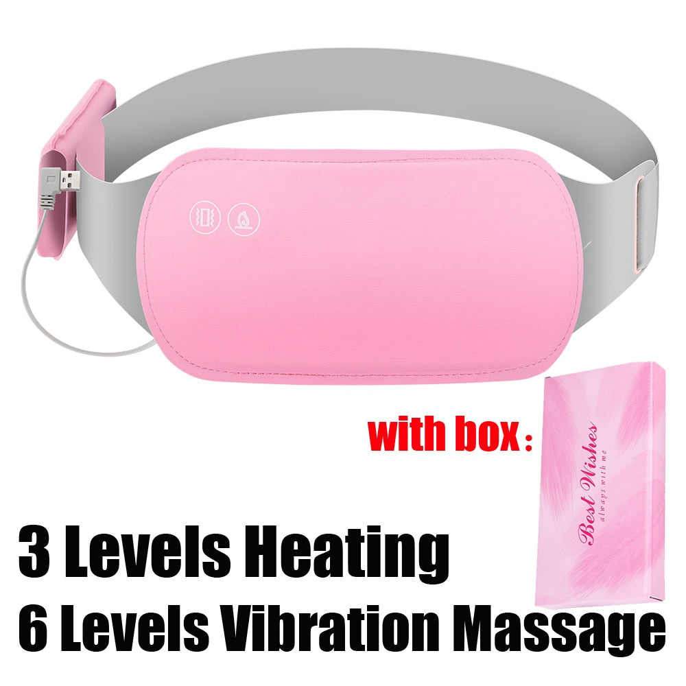 Electric Period Cramp Massager Vibrating Heating Belt for Menstrual Co