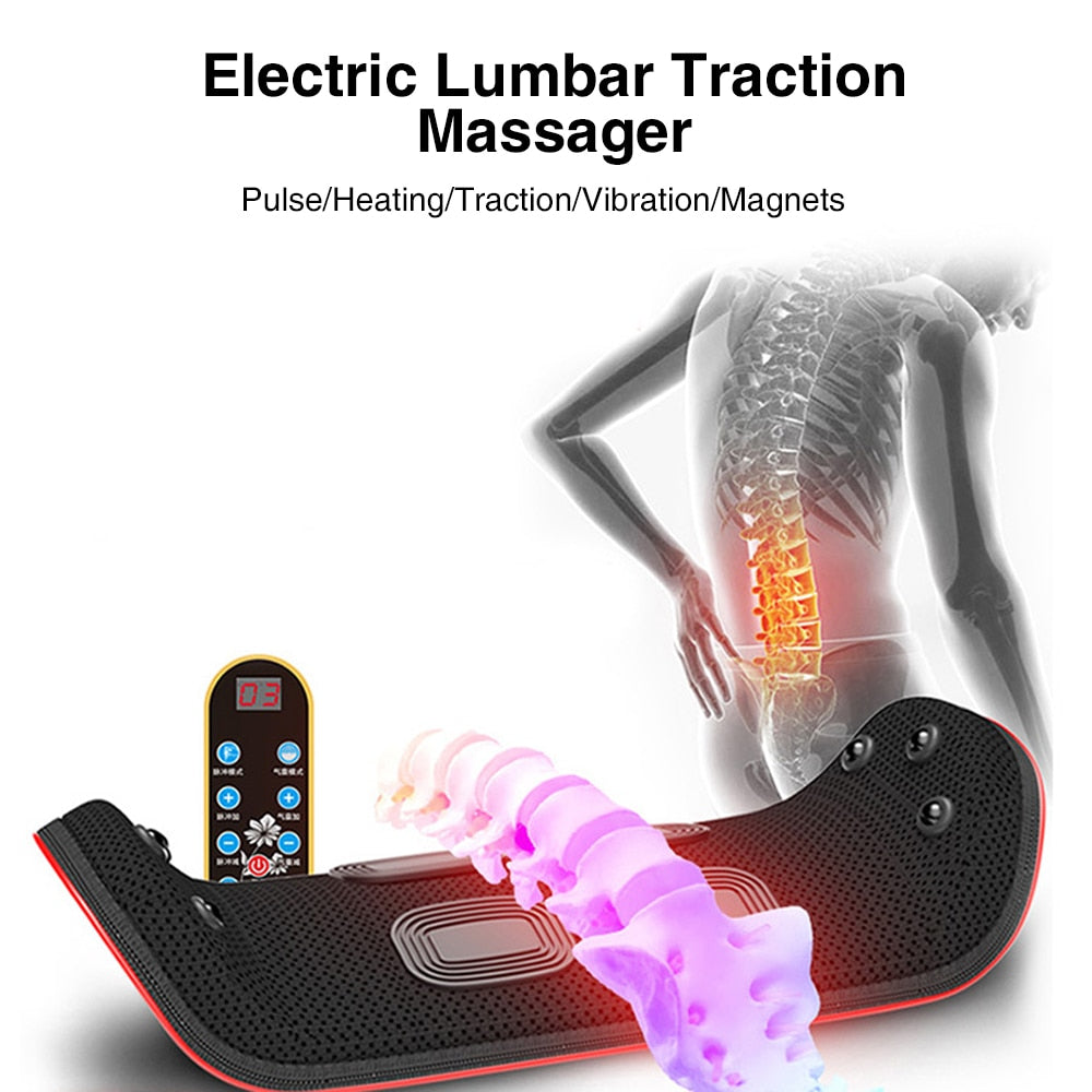 Electric Back Massage Lumbar Traction Vibration Waist Massager Device