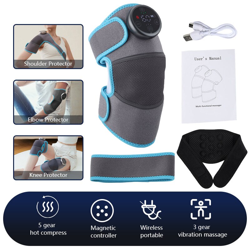 Electric Knee Massager Belt Heating Pad Vibration Shoulder Massager Ar