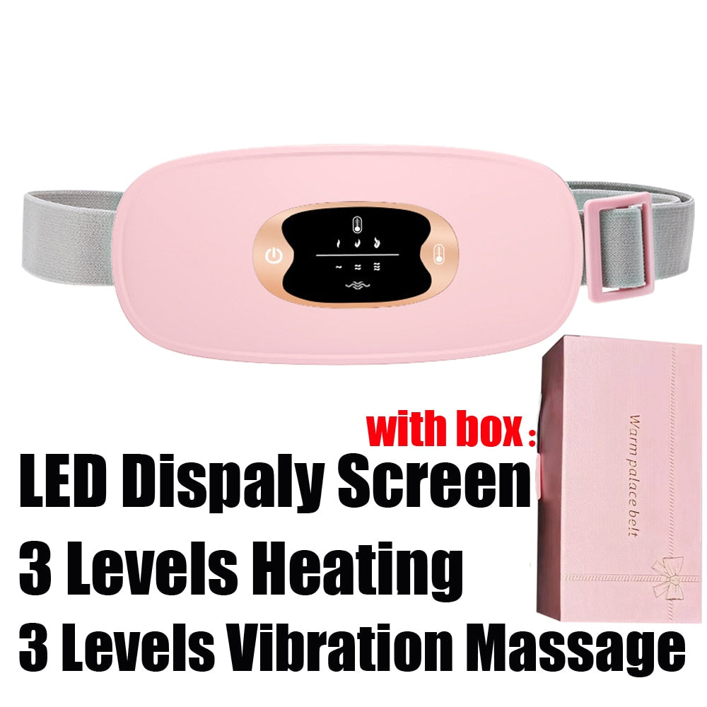 Electric Period Cramp Massager Vibrating Heating Belt for Menstrual Co