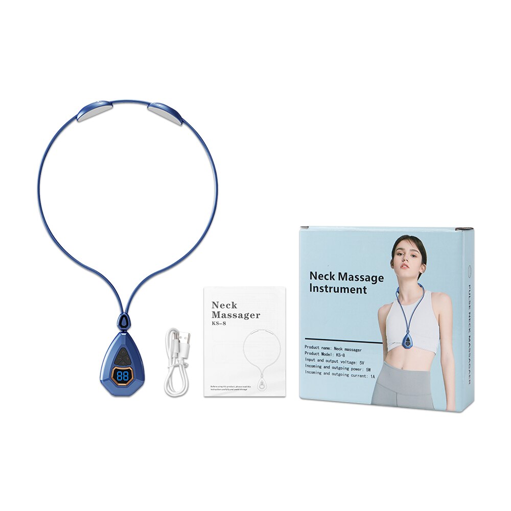 Rechargeable Hanging Neck Massager EMS TENS Cervical Back and Neck Mas