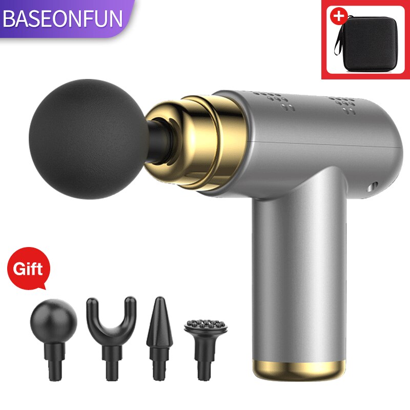 BASEONFUN Portable Massage Gun Percussion Pistol Massager For Body Nec