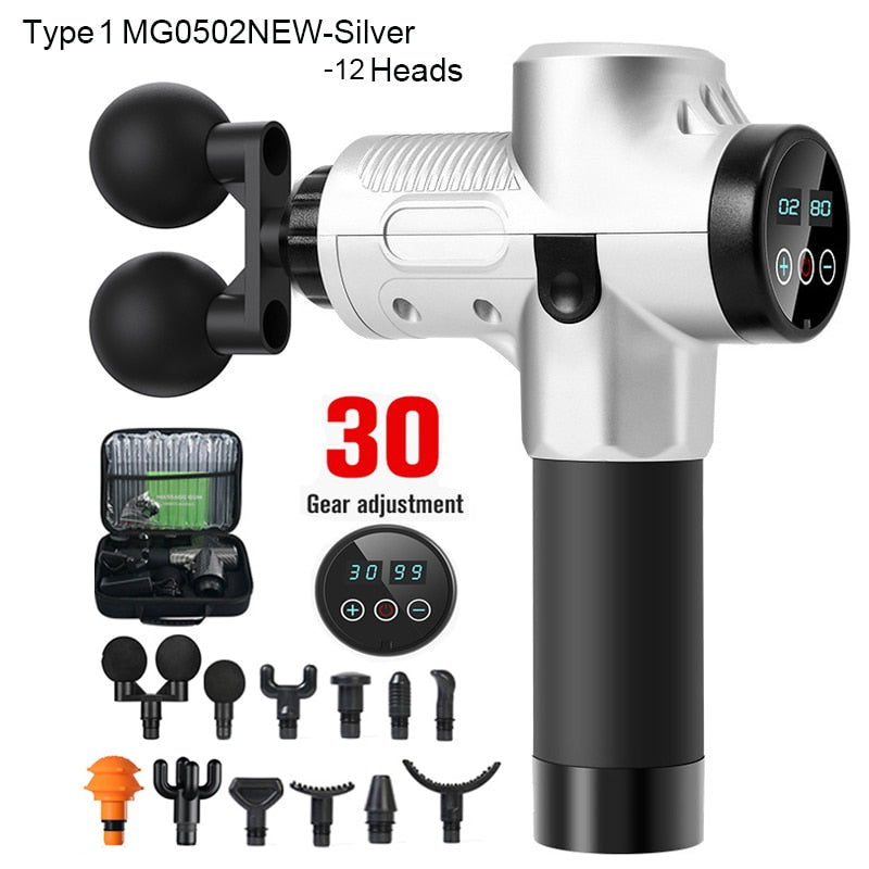 12-24V High Frequency Professional Massage Gun LCD Electric Percussion