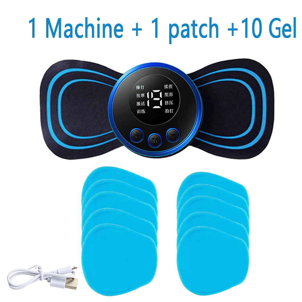 LCD Display EMS Neck Massage Electric Massager Cervical Neck Back Patc