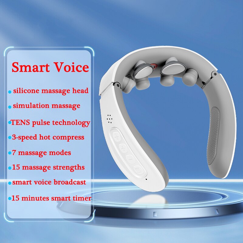 Smart Neck Massager Electric Vibration Pulse Cervical Massager Recharg