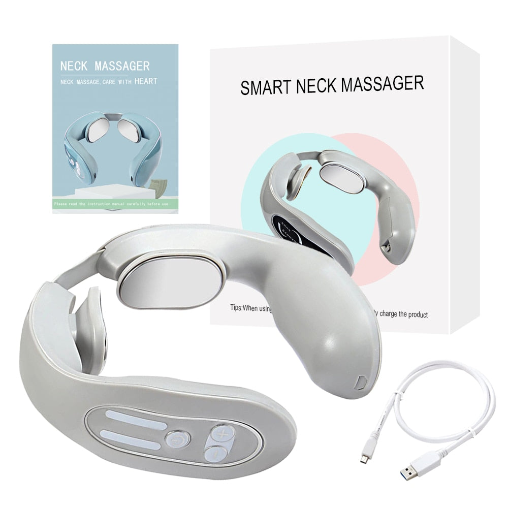 Electric Pulse Ems Portable Neck Massager Cervical Muscular Massage Re