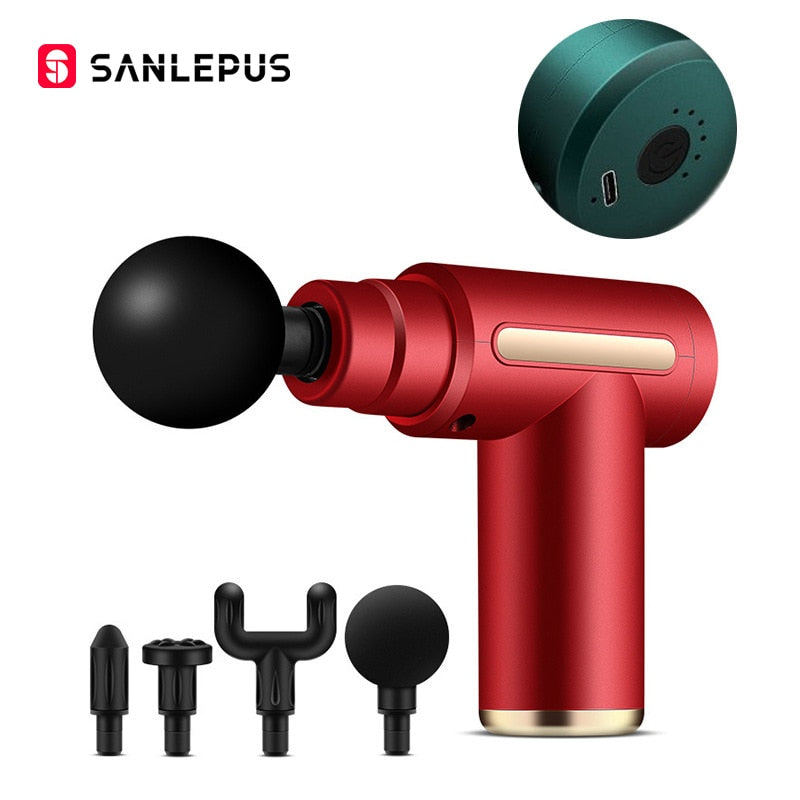 SANLEPUS Portable Massage Gun LCD Electric Percussion Pistol Massager