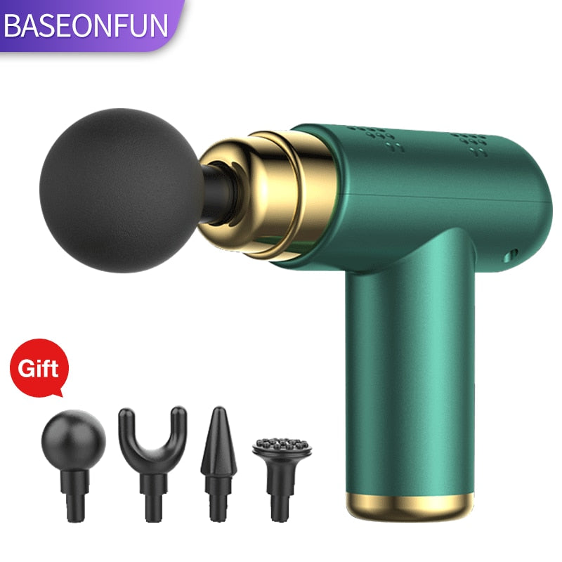 BASEONFUN Portable Massage Gun Percussion Pistol Massager For Body Nec