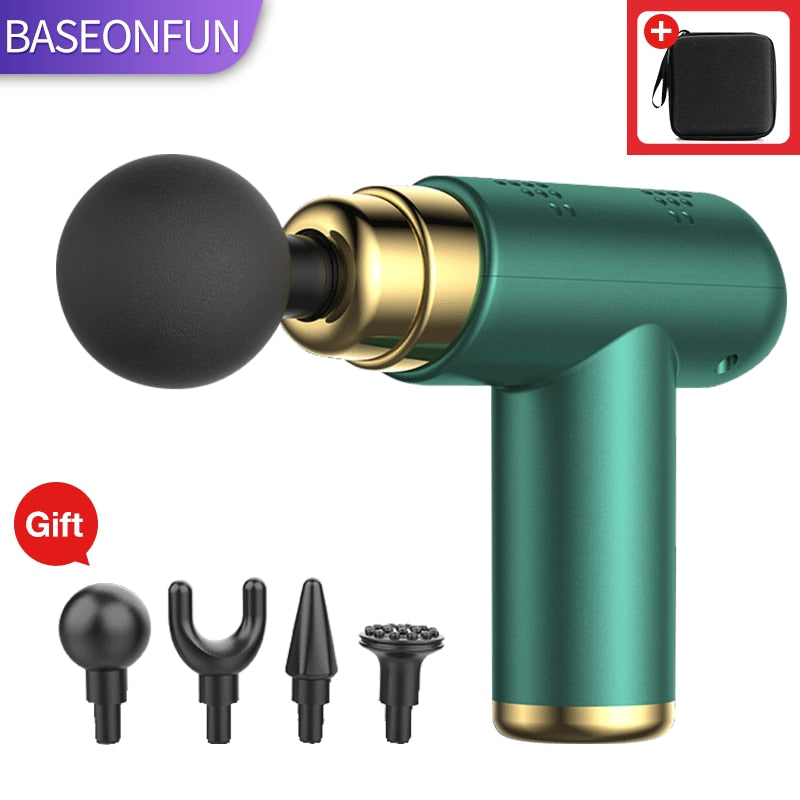 BASEONFUN Portable Massage Gun Percussion Pistol Massager For Body Nec