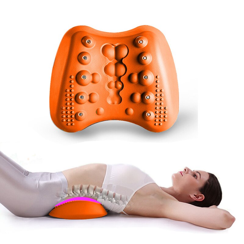 Waist Massager Roller Lumbar Disc Pain Spine Massage Pillow Correction