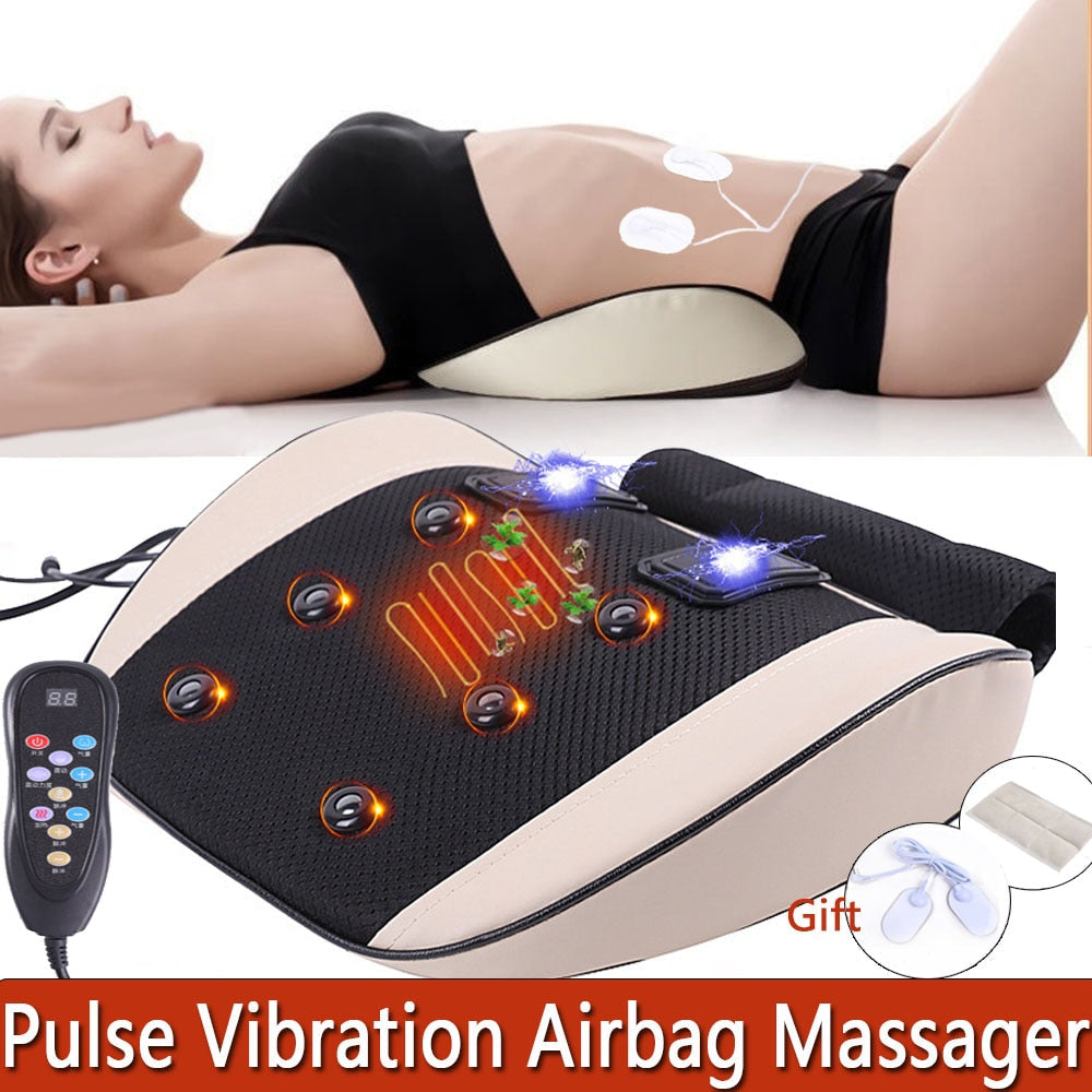 Electric Pulse Moxibustion Back Massager Vibration Heating Lumbar Wais