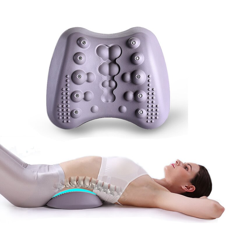 Waist Massager Roller Lumbar Disc Pain Spine Massage Pillow Correction