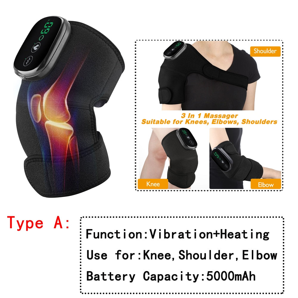 Electric Heating Therapy Knee Vibration Massager Leg Joint Physiothera