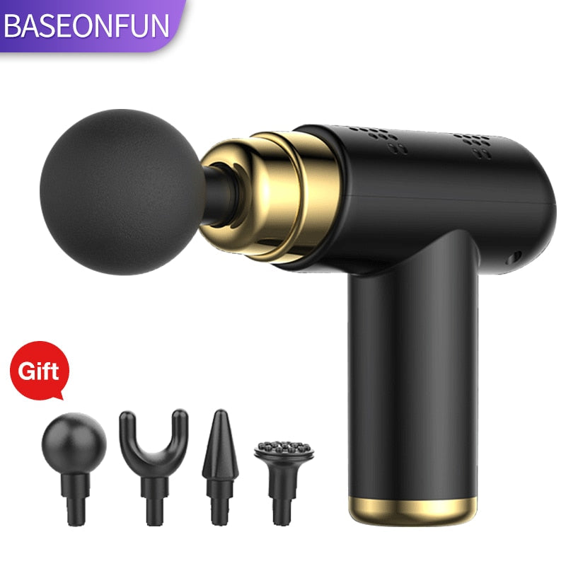 BASEONFUN Portable Massage Gun Percussion Pistol Massager For Body Nec