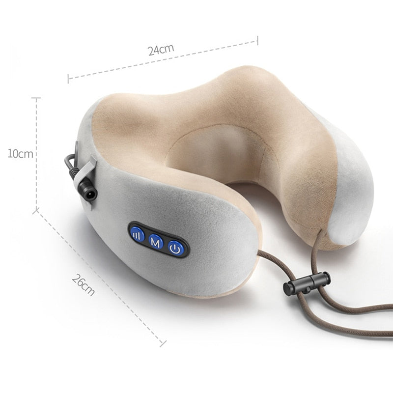 Electric Neck Massage U Shaped Pillow Rechargeable Multifunctional Por