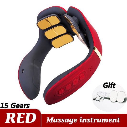 15 Gears WIth Remote Control Neck Massager 12 Heads Pulse Magnetic The