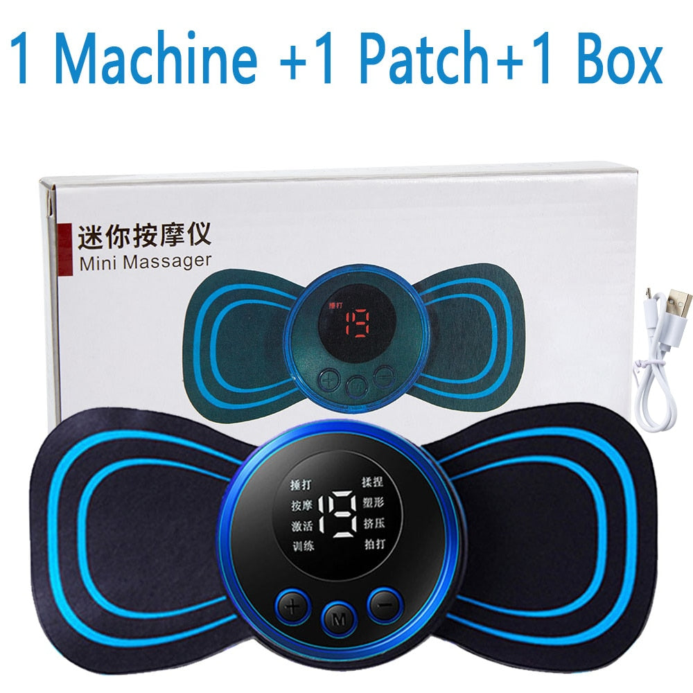 LCD Display EMS Neck Massage Electric Massager Cervical Neck Back Patc