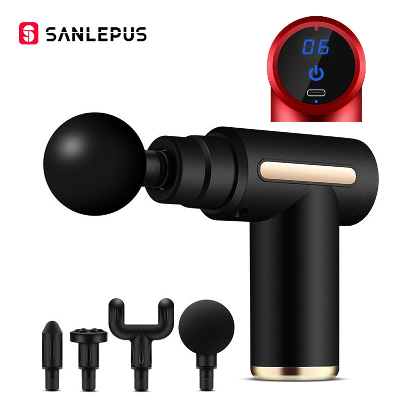 SANLEPUS Portable Massage Gun LCD Electric Percussion Pistol Massager