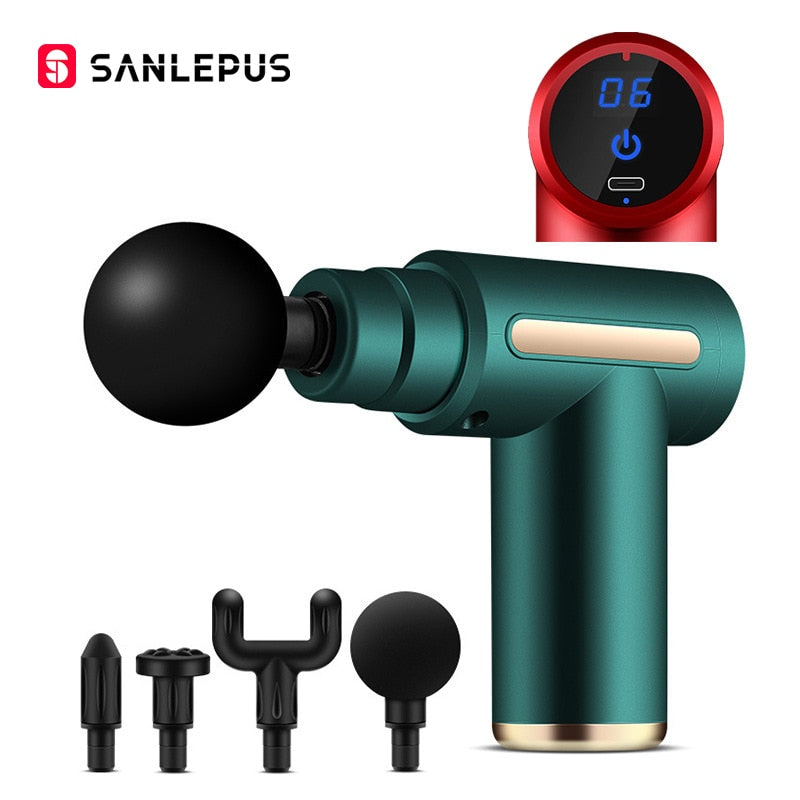 SANLEPUS Portable Massage Gun LCD Electric Percussion Pistol Massager