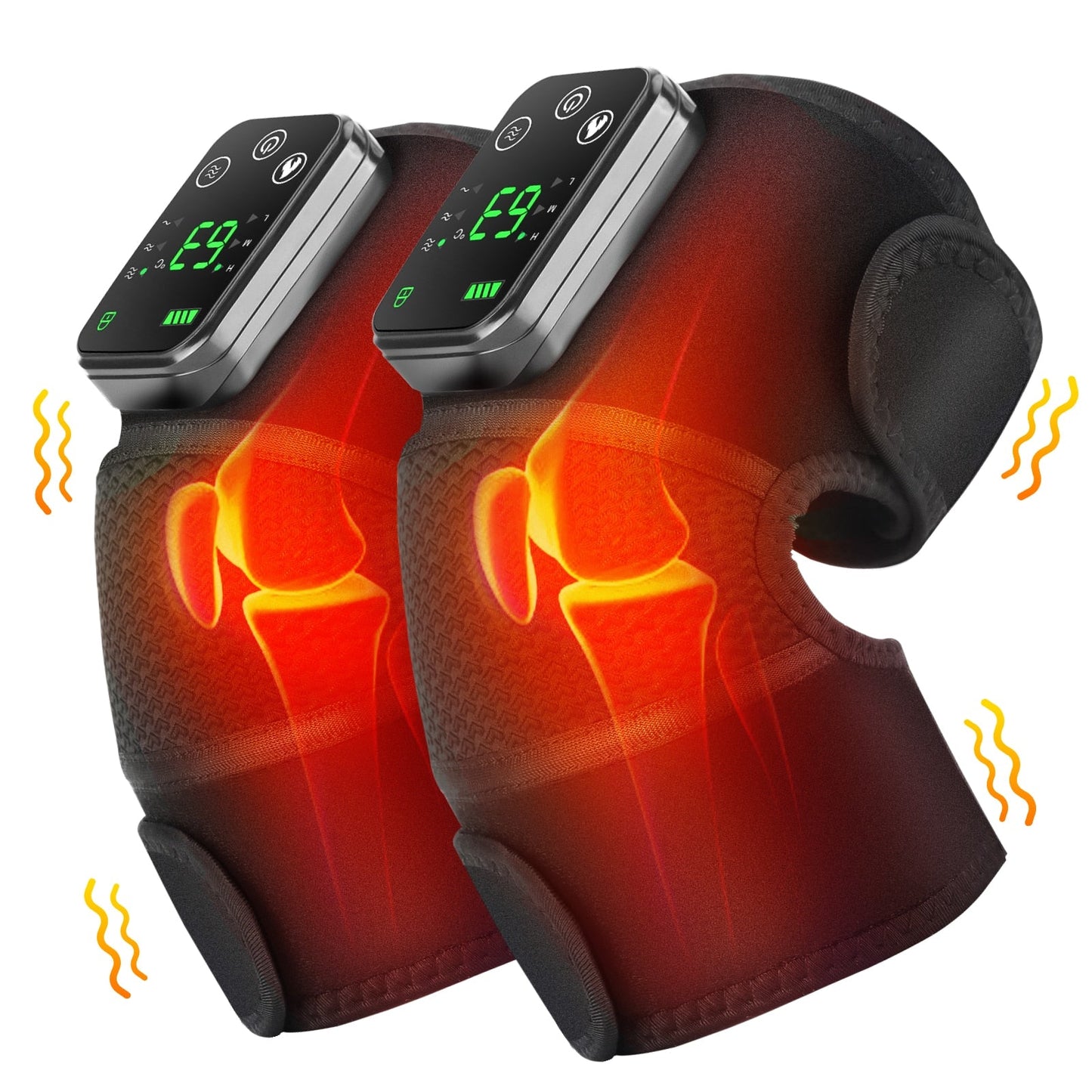 1Pair Heating Knee Massager Vibration Thermal Therapy For Knee Shoulde