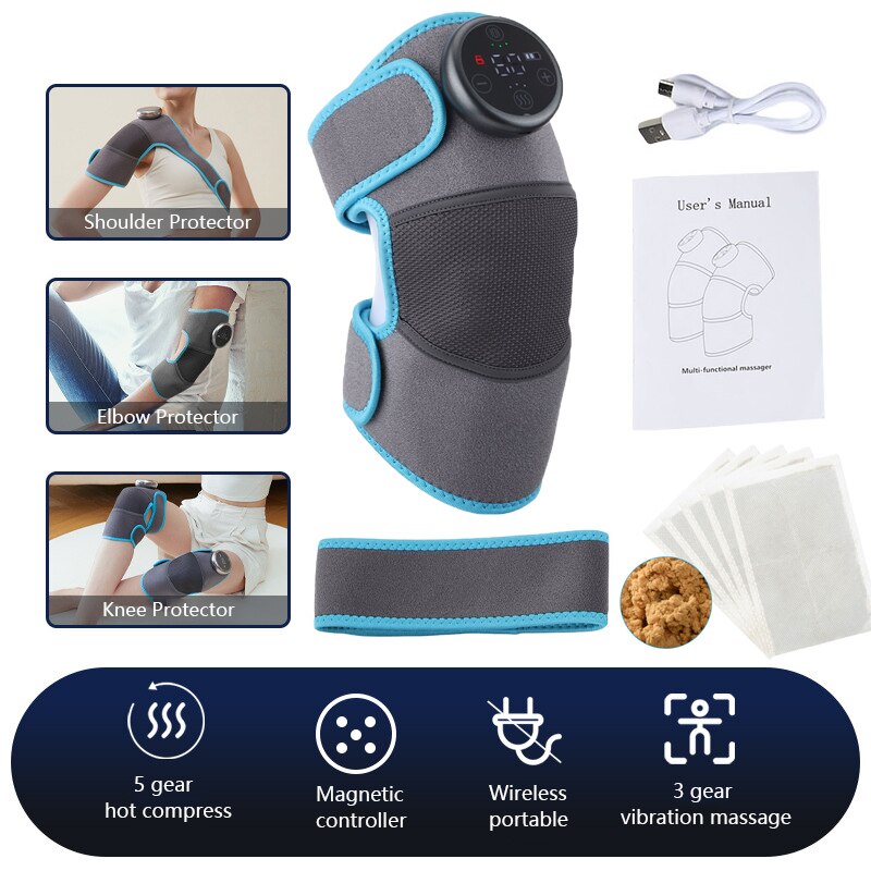 Electric Knee Massager Belt Heating Pad Vibration Shoulder Massager Ar