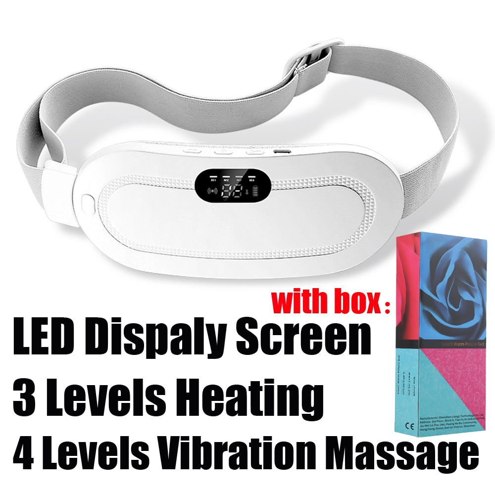 Electric Period Cramp Massager Vibrating Heating Belt for Menstrual Co