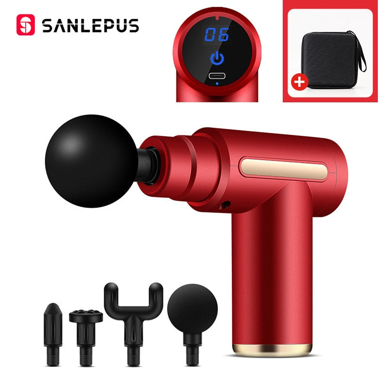 SANLEPUS Portable Massage Gun LCD Electric Percussion Pistol Massager