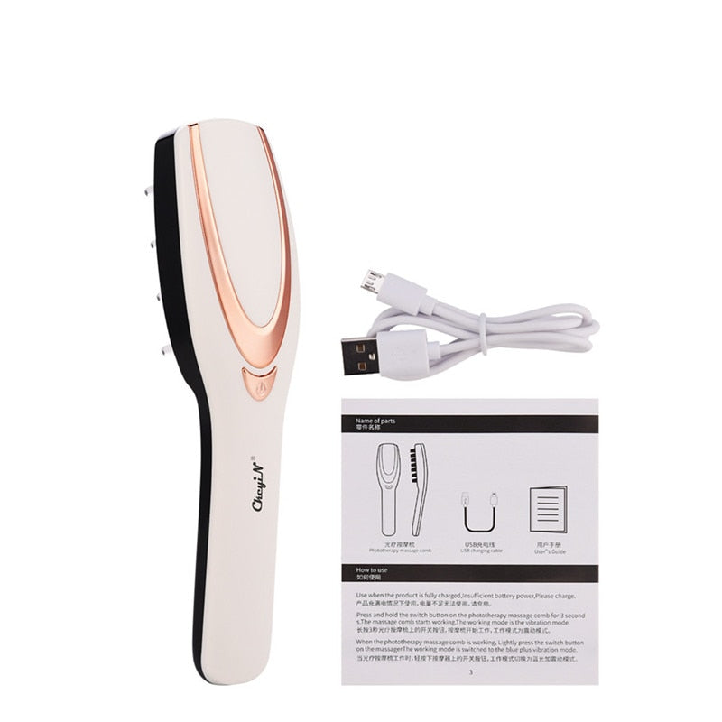 CkeyiN 3 in 1 Electric Wireless Infrared Ray Massage Comb Hair Growth