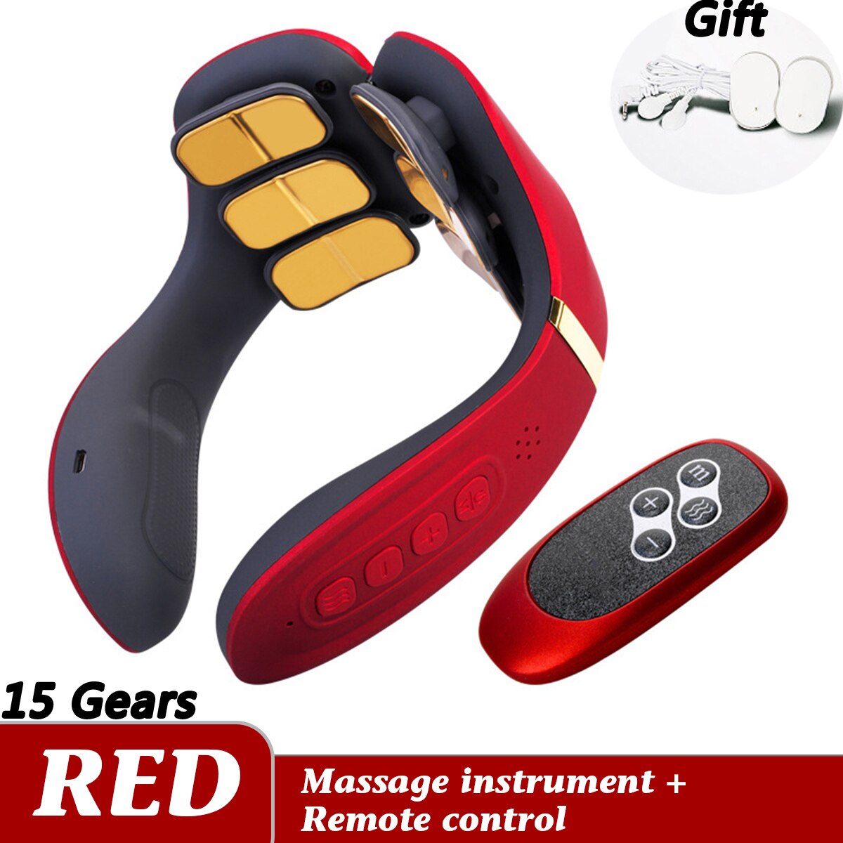 Neck Cervical Massage Electric 15 Gears 12 Heads Pulse Magnetic Therap