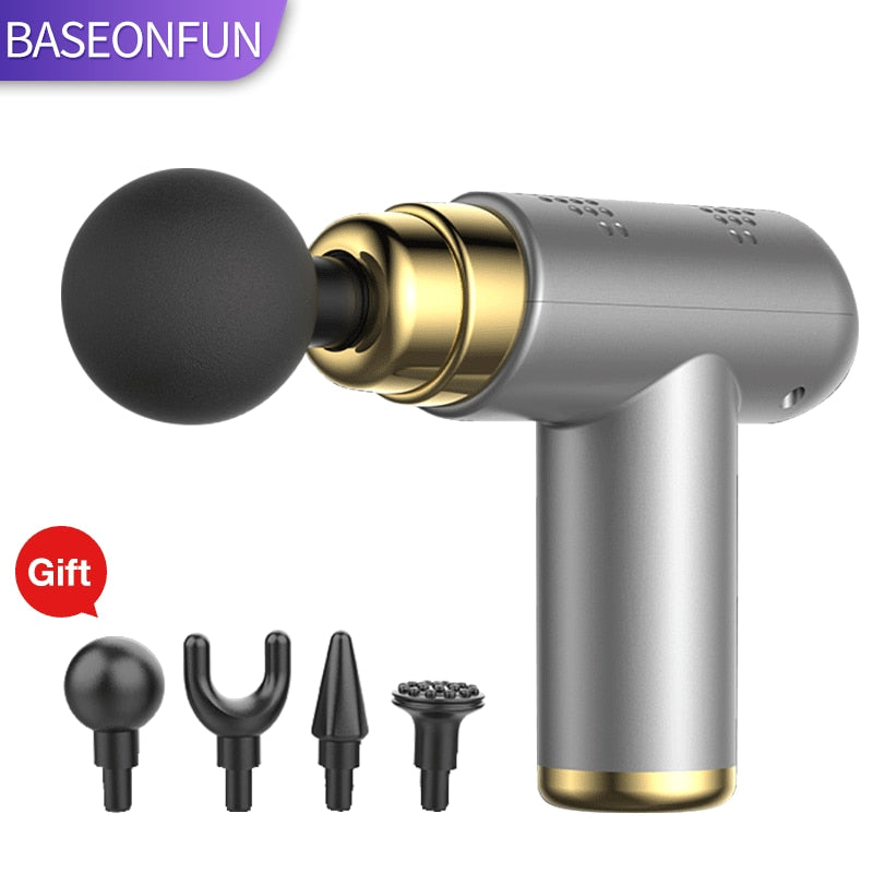 BASEONFUN Portable Massage Gun Percussion Pistol Massager For Body Nec