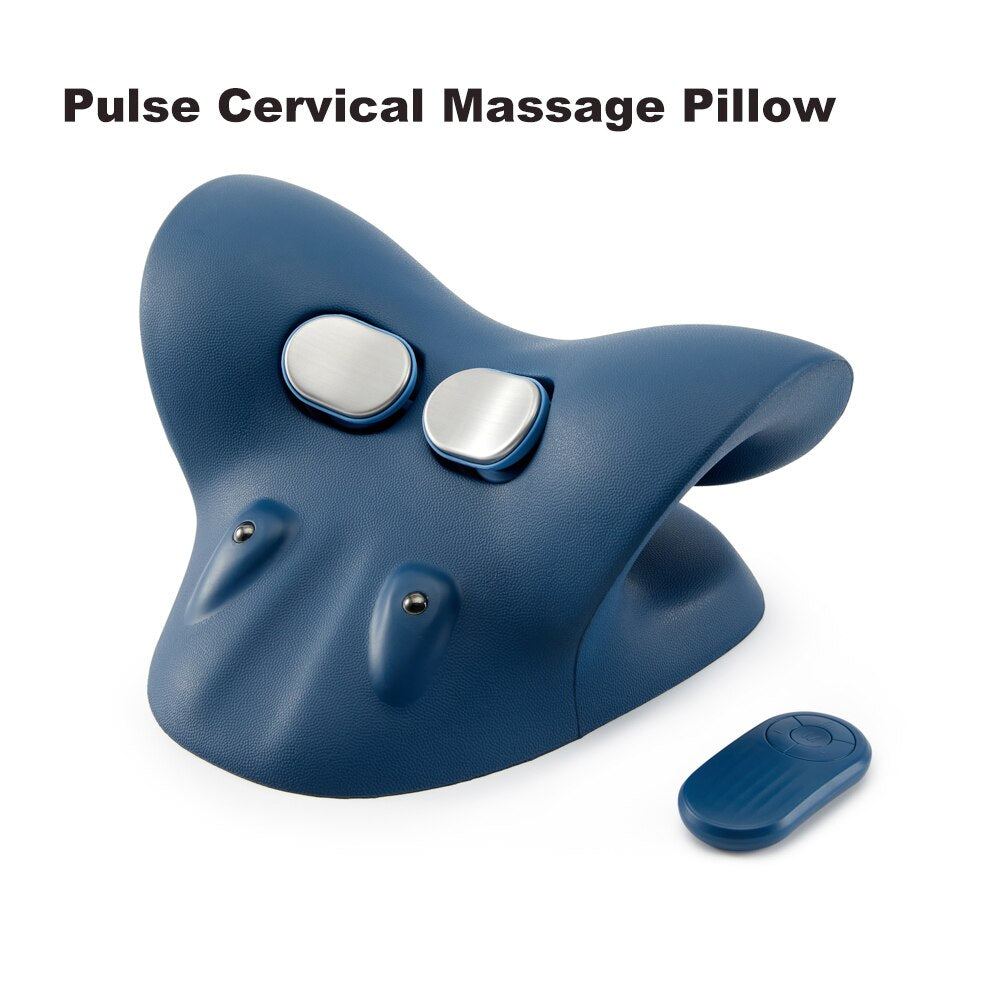 Electric Pulse Neck Massage Pillow EMS TENS Cervical Traction Device P