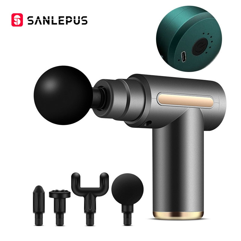 SANLEPUS Portable Massage Gun LCD Electric Percussion Pistol Massager