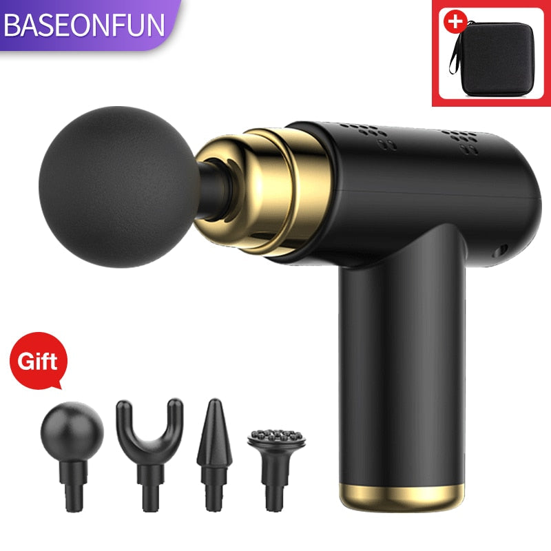 BASEONFUN Portable Massage Gun Percussion Pistol Massager For Body Nec