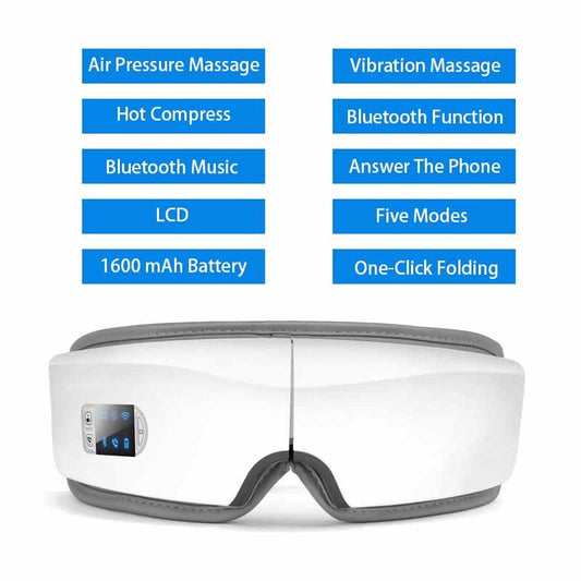 Electric Eye Massager Foldable Eye Massage Glasses Hot Compress Eye Ca